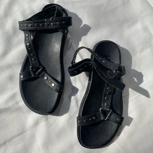 LF Black Stud Sandals Size 8.5